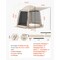 Beige 300D Oxford Pop Up Screen Tent 4-8 Person 6-Sided Canopy